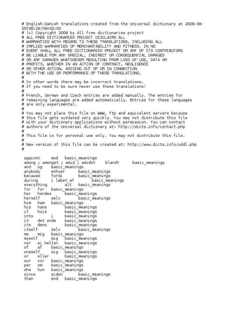 English-Danish Dictionary | | Odor | Petroleum