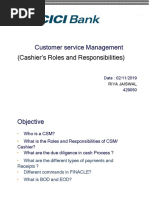 Role of a cashier