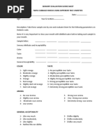 9-Point Hedonic Scale Evaluation Sheet | PDF | Cooking, Food & Wine