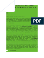 Modelo Demanda Nulidad Despido e Indemnizacion Por Despido