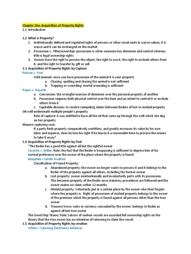 Understanding Property Rights Acquisition | PDF | Concurrent Estate ...