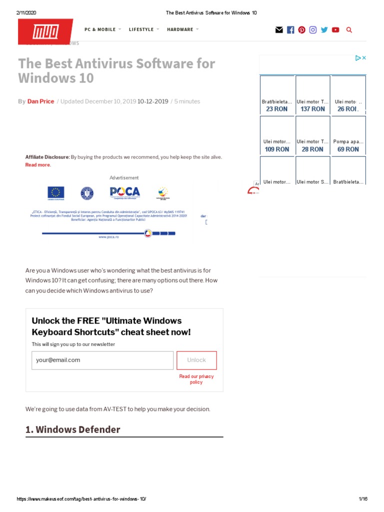 The Best Antivirus Software For Windows 10 | PDF | Antivirus Software ...