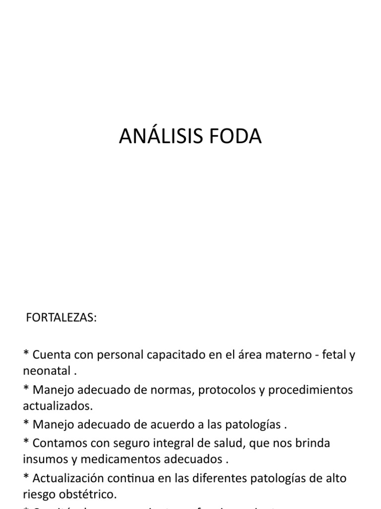 Análisis FODA de un Centro de Salud | PDF | Hospital | Medicina CLINICA