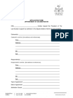 3 Application Form For The Appointment of An Arbitrator