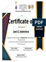 Certificate HONORS