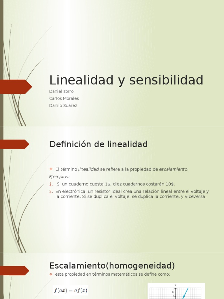 Linealidad y Sensibilidad | PDF | Linealidad | Línea (geometría)