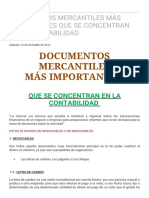 Documentos Mercantiles Más Importantes Que Se Concentran en La Contabilidad - 2016