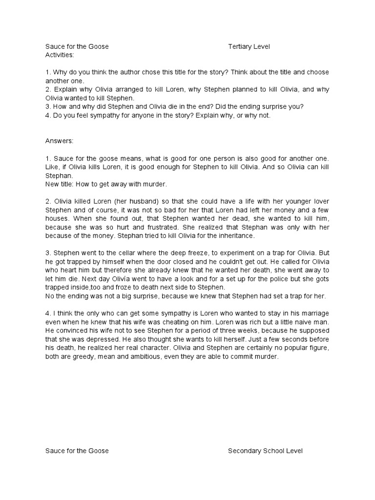 Sauce For The Goose PDF