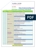 TNEB Classroom Coaching Schedule