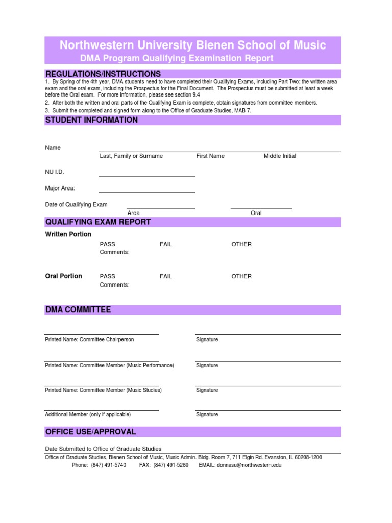DMA Program Qualifying Examination Report | PDF