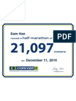 Concept2 2010 December 11 Half Marathon Certificate