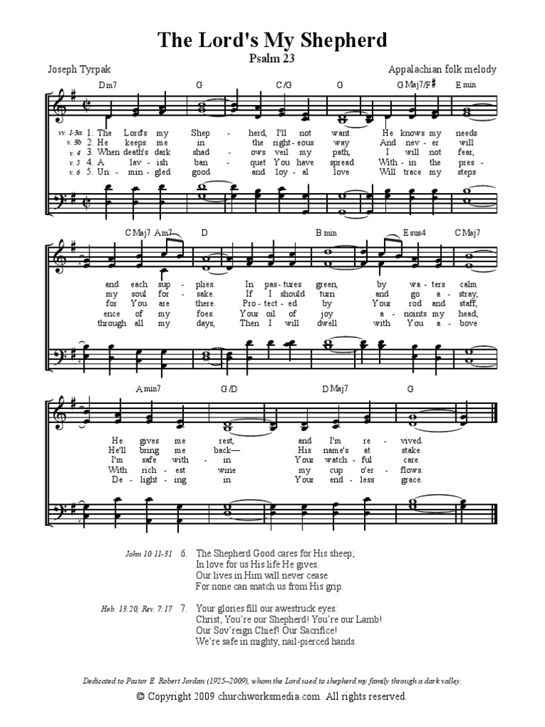 Psalm 23 The Lords My Shepherd | PDF