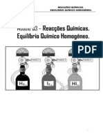 Módulo 3 - Reações Químicas. Equilíbrio Químico Homogéneo