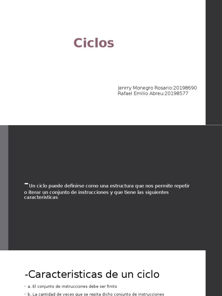 Tipos y Estructuras de Ciclos en Programación | PDF | Programación de ...