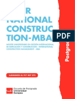 Master Universitario en Gestion de La Edificacion y Construccion Construction Management Mba Uem