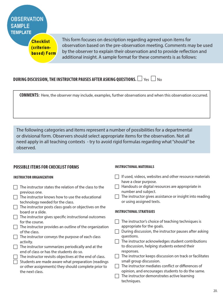 Checklist Criterion Based Form | PDF | Experiment | Attention