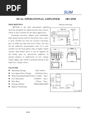 JRC4580 Dual Operational Amplifier - High-Performance Audio Op-Amp IC : Buy Online Electronic Components Shop, Price in India