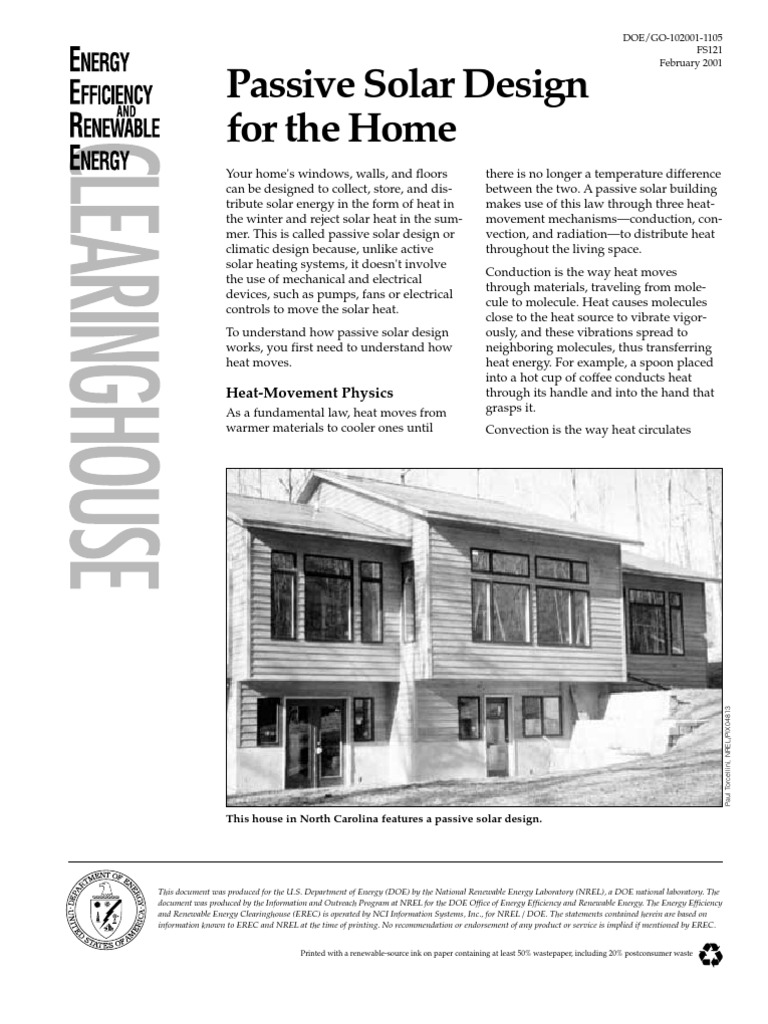 Passive Solar Design for Homeowners | PDF