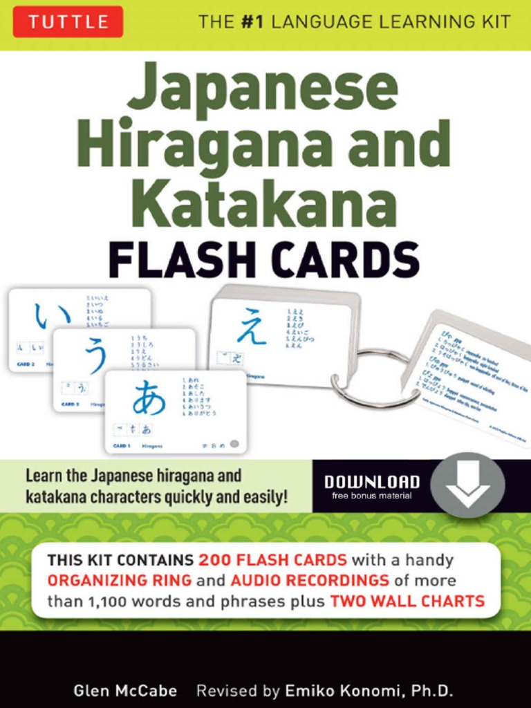 Japanese Hiragana and Katakana Flash Cards Kit Learn The Two Japanese
