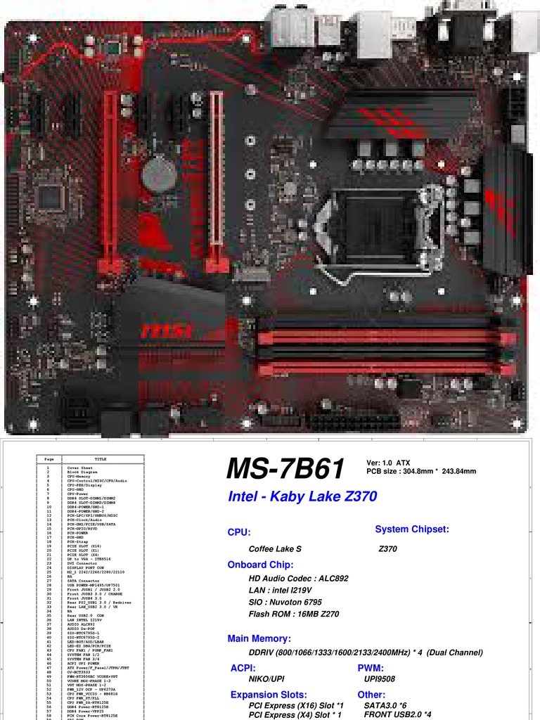 Msi Z370 Gaming Plus Manual Z370 Gaming Plus Ms 7b61 Msi Z370 Plus