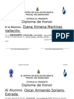 Diploma de Honor - Miguel Paz Barahona 2019