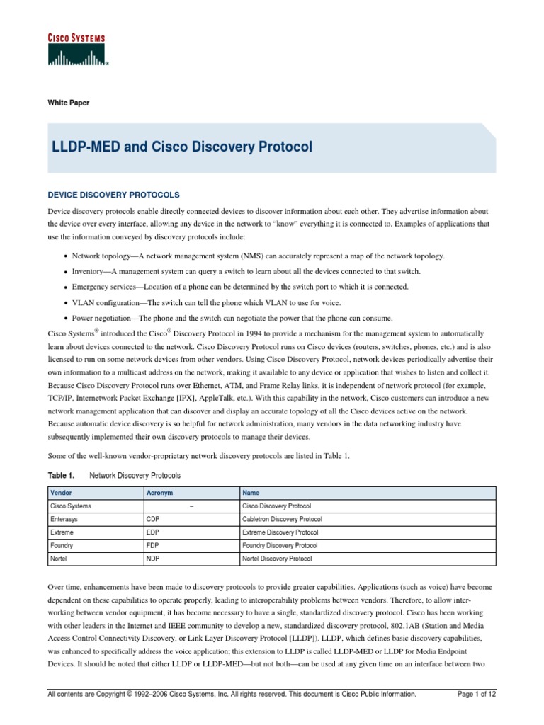 LLDP-MED and Cisco Discovery Protocol - White - Paper0900aecd804cd46d ...
