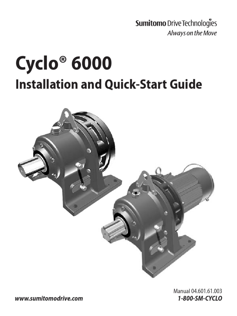 Sumitomo Cyclo 6000 Quick Start PDF Electric Motor Rectifier