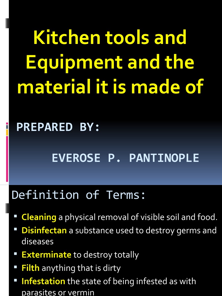 Kitchen Tools and Equipment | PDF | Kitchen Utensil | Domestic Implements