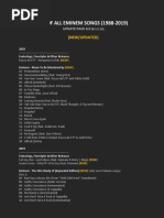 List of All Eminem Songs (1988-2019) | PDF | African American ...