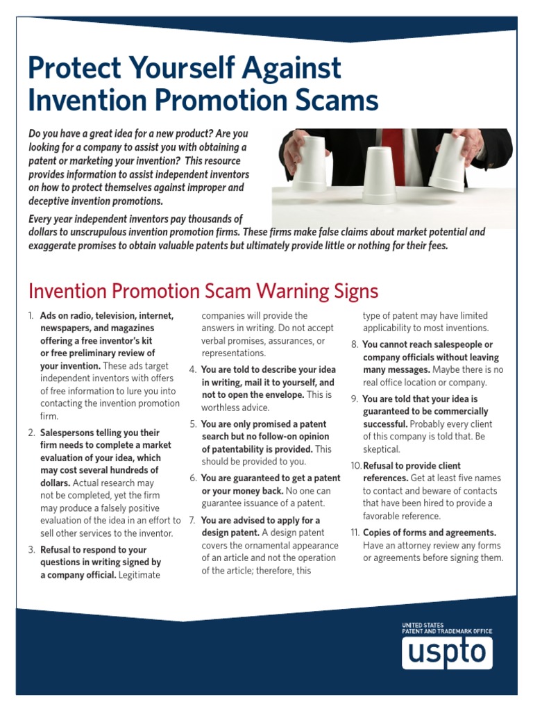 Beware of Inventor Scams | PDF | United States Patent And Trademark ...