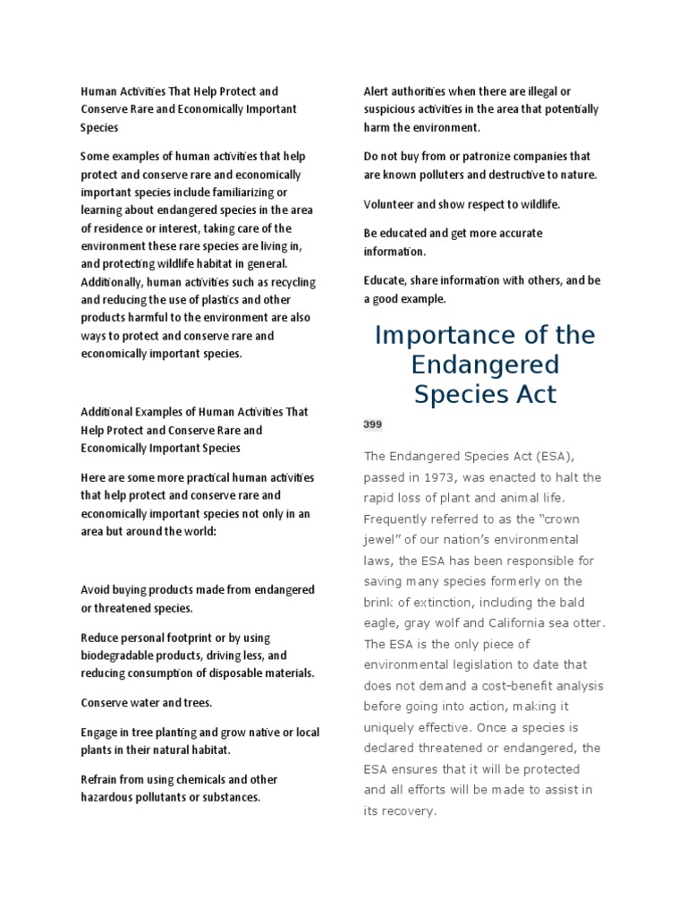 Travelogue | Pdf | Endangered Species Act Of 1973 | Wildlife