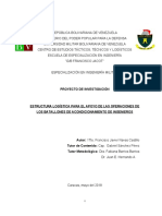 Estructura Logística para El Apoyo de Las Operaciones de Los Batallones de Acondicionamiento de Ingenieros