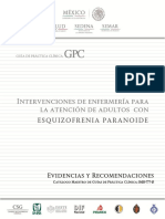 Intervenciones de Enfermeria para Adultos Con Esquizofrenia Paranoide - INSS MEXICO