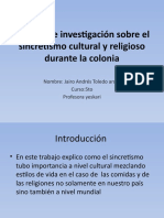 Trabajo de Investigación Sobre El Sincretismo Cultural y