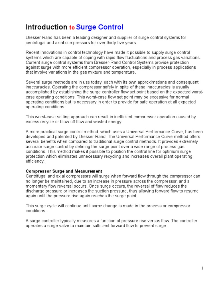 Introduction To Surge Control | PDF | Control Theory | Control System