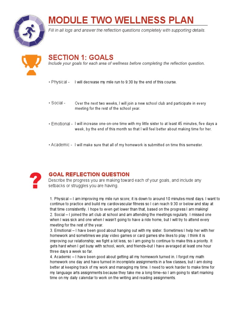 Module 2 Example Wellness Plan 2 08 PDF | PDF | Physical Fitness ...