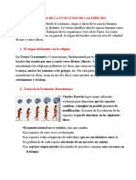 Teorias de La Evolucion de Las Especies