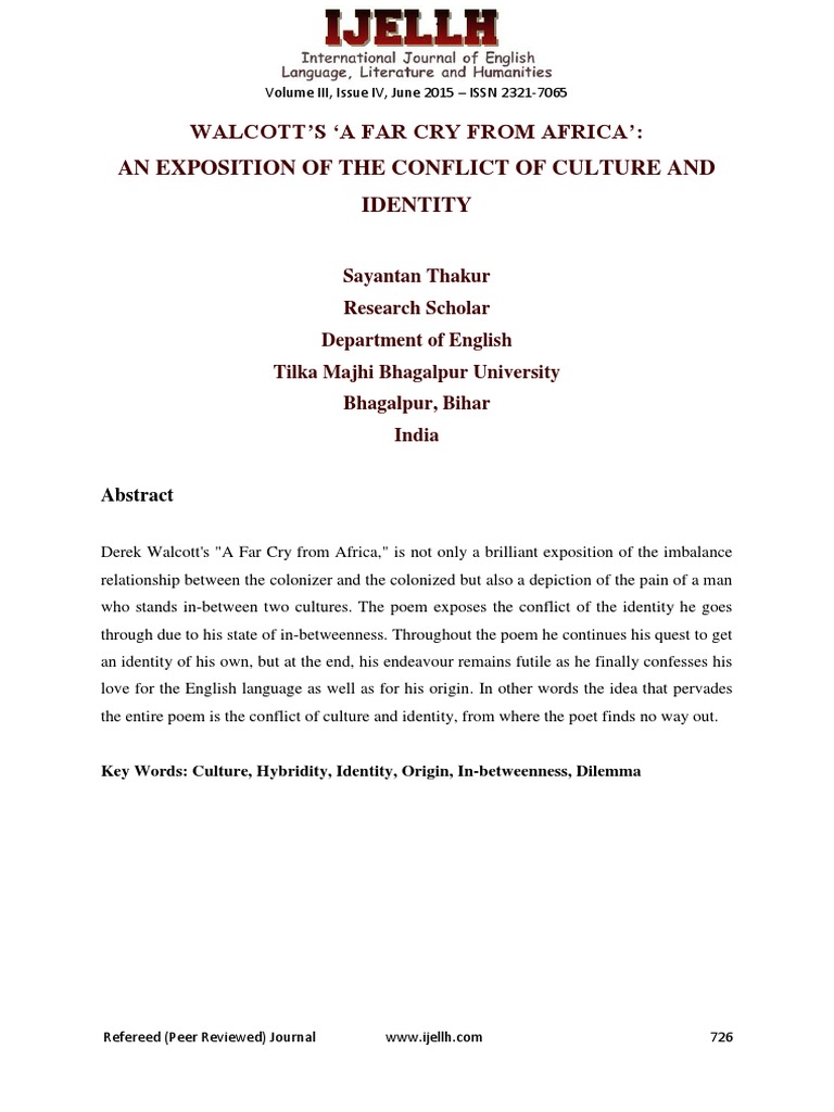 Walcott's Cultural Conflict in Poetry | PDF | Postcolonialism | Poetry