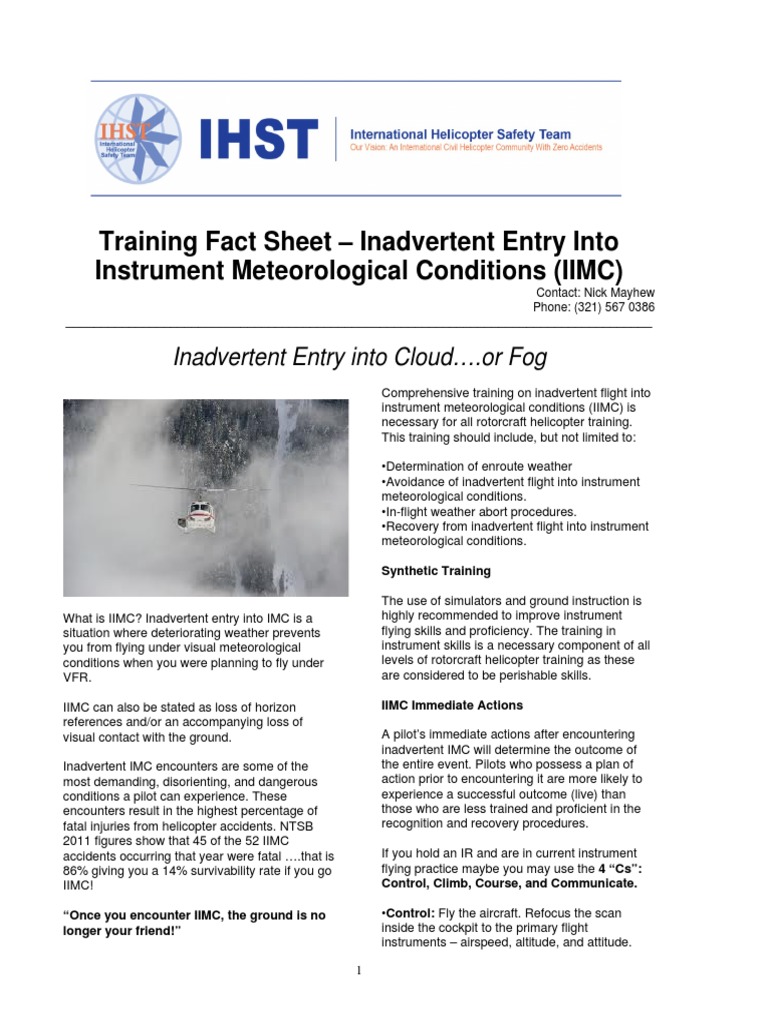 IIMC Training for Helicopter Pilots | PDF | Instrument Flight Rules ...