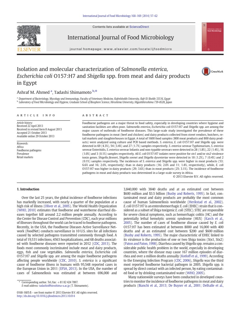 Isolation and Molecular Characterization of Salmonella Enterica ...