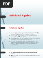 Realtional Model - Relational Algebra