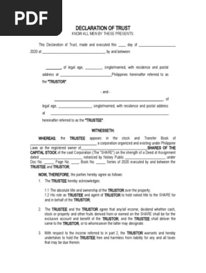DECLARATION OF TRUST