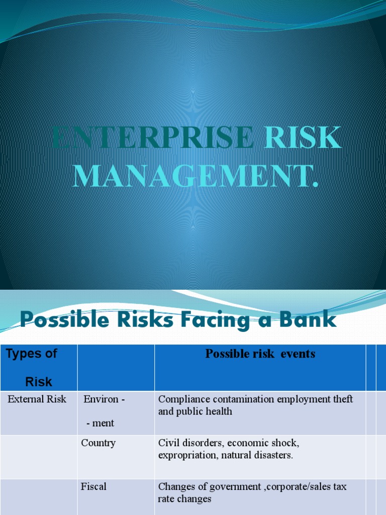 Enterprise Risk Management | PDF | Business | Risk