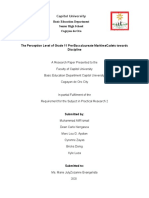 CHAPTER 1 - The Perception Level of Grade 11 Pre-Baccalaureate Maritime Cadets Towards Discipline