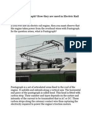 What is Pantograph? How they are used in Electric Rail Engines