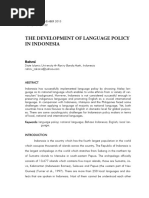 The Development of Language Policy in Indonesia PDF