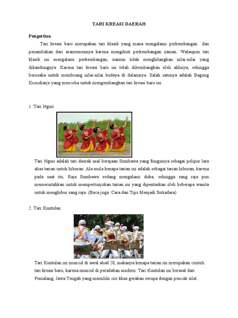 Tari Kreasi Daerah Pdf
