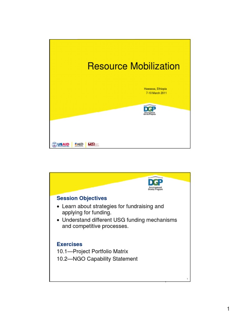 Resource Mobilization Strategies for NGOs | PDF | Capacity Building ...