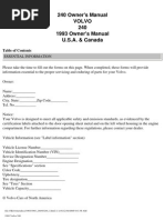 Download Volvo 240 Owners Manual 1993 by Ahmed El-taher SN45121447 doc pdf