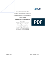 Reporte de Laboratorio I. Determinación de Puntos de Fusión